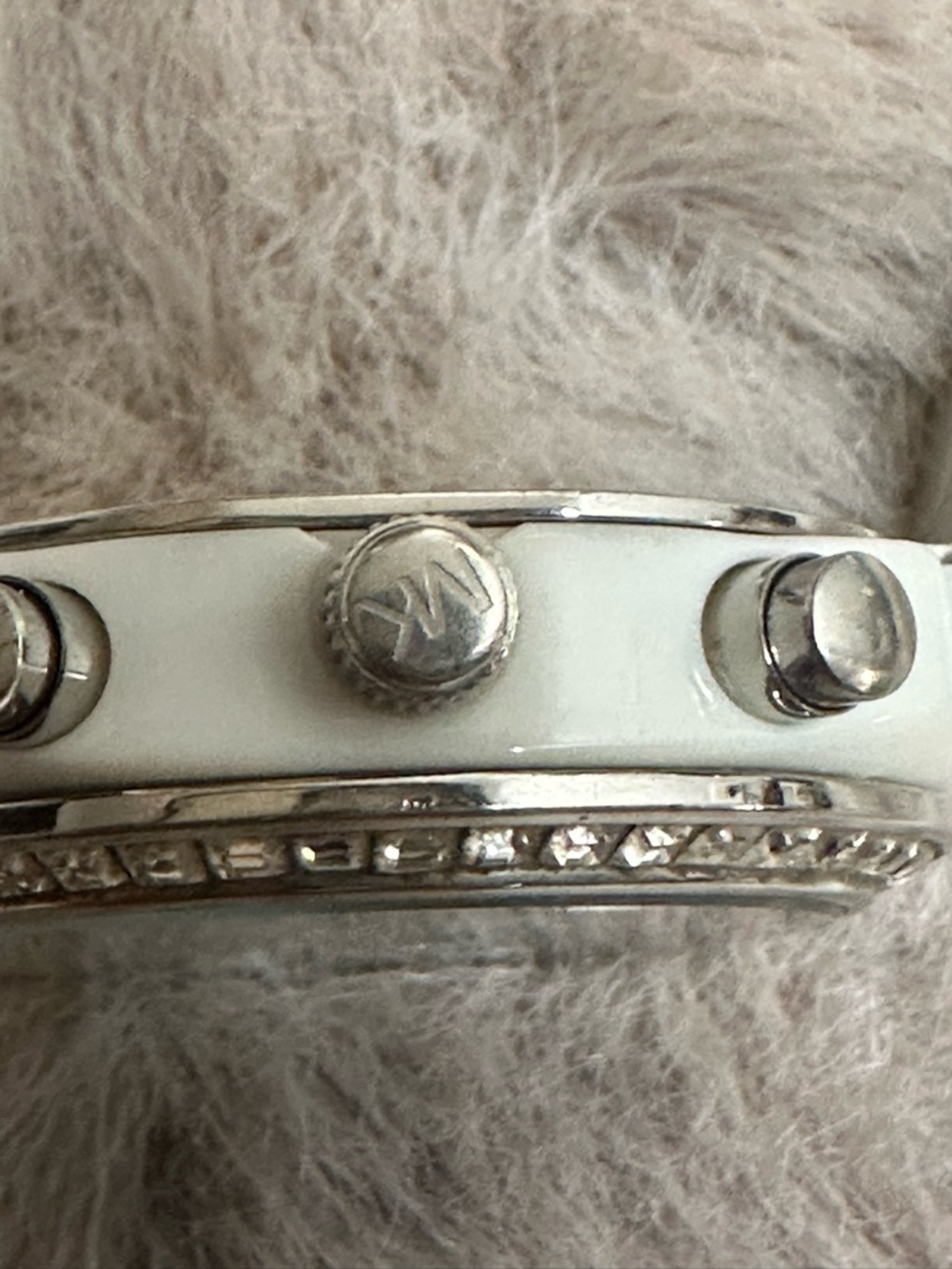 Michael Kors White and Silver Chronograph Watch Mother Pearl MK5079 - Picture 7 of 12